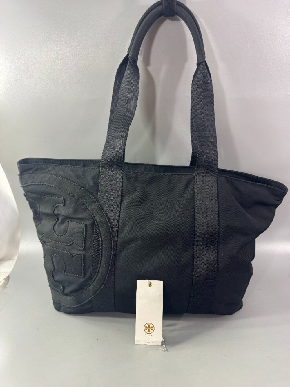 Tory Burch Ella Black Nylon Tote Bag